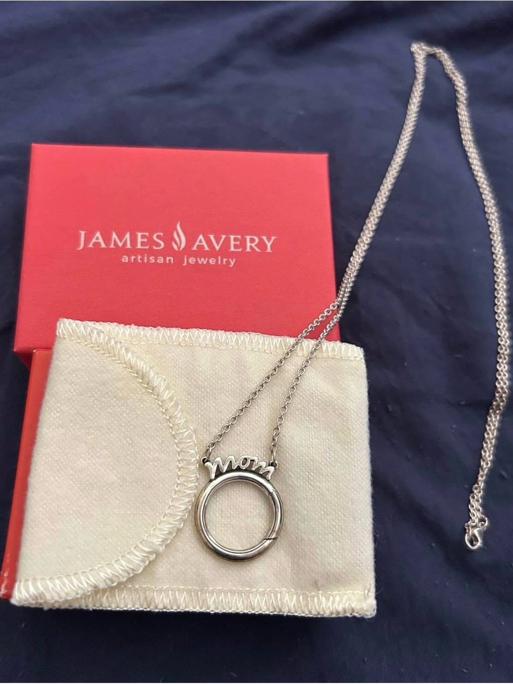 James Avery - Mom changeable charm necklace - sterling silver - 30 inch chain